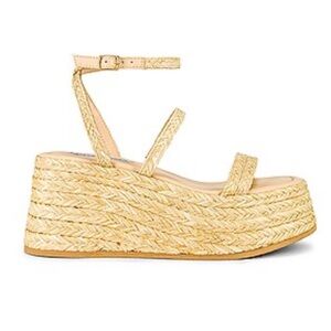 Steve Madden ABUNDANT PLATFORM IN NATURAL Raffia NWOT